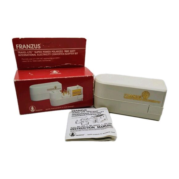VTG Franzus Travel-Lite MK-1600 1600W Converter Adapter Set NIB Polarized World - Picture 2 of 8